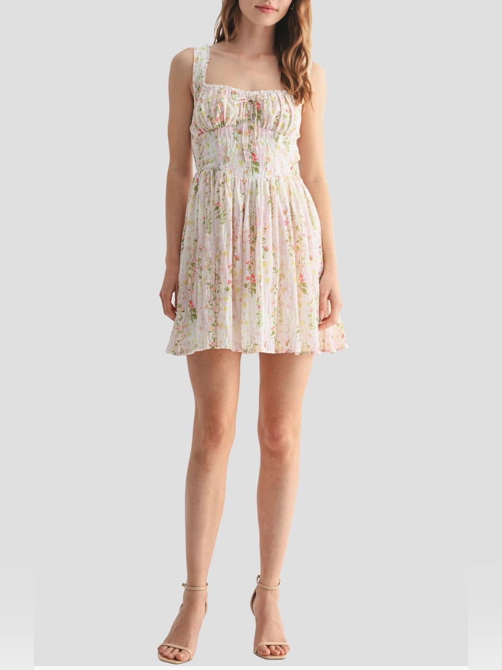 All in Favor Floral Fit & Flare Minidress